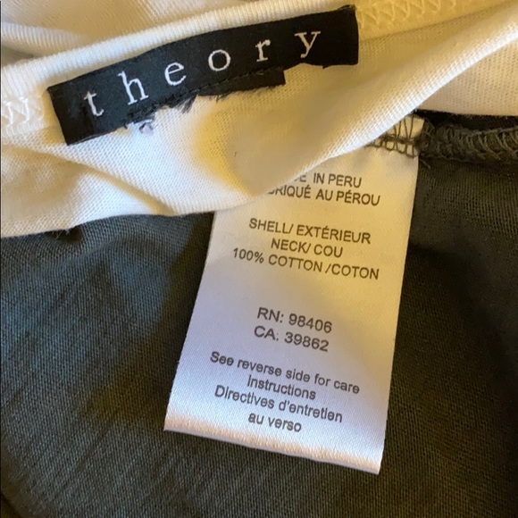 Theory White to Gray Gradient 💯 Cotton Stretch Tank Top - Picture 3 of 5